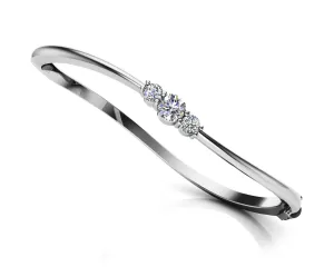 Legendary Curved Lab-Grown Diamond Bangle with 1.00 ct.(finished) 4mm, 5mm