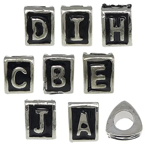 Letter  "J" Triangle Spacer European European Bead Compatible for Most European Snake Chain Charm Bracelet