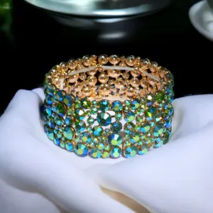 LIRA - green ab stretch bubble rhinestone bracelet