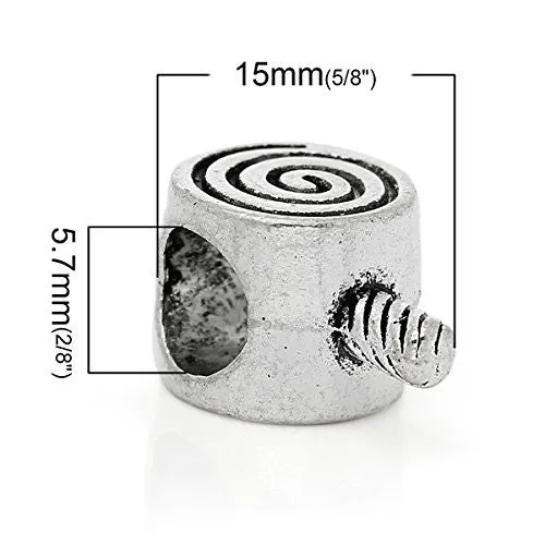 Lollipop Swirl Charm Bead for European Snake Chain Charm Bracelet