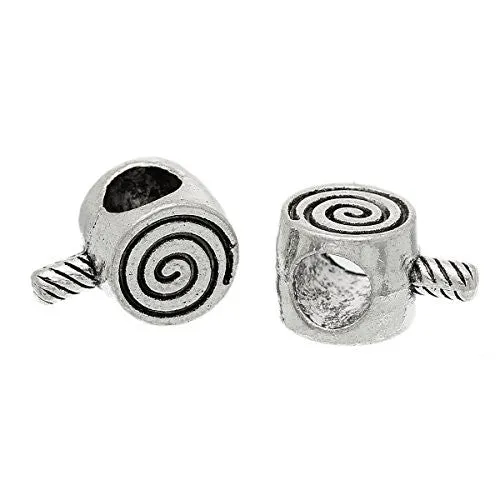 Lollipop Swirl Charm Bead for European Snake Chain Charm Bracelet