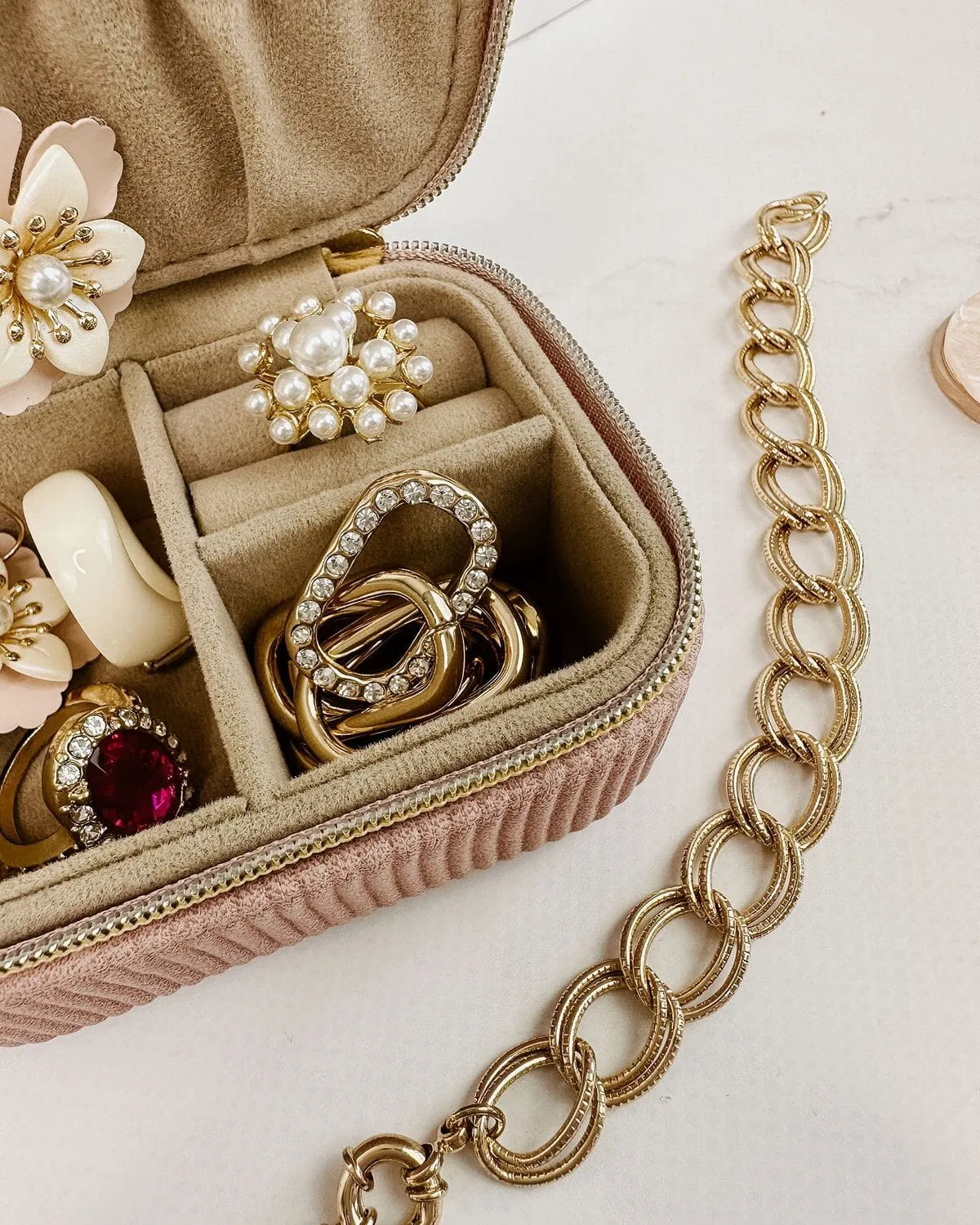 LOUENHIDE Suzie Jewellery Box - Dusty Pink