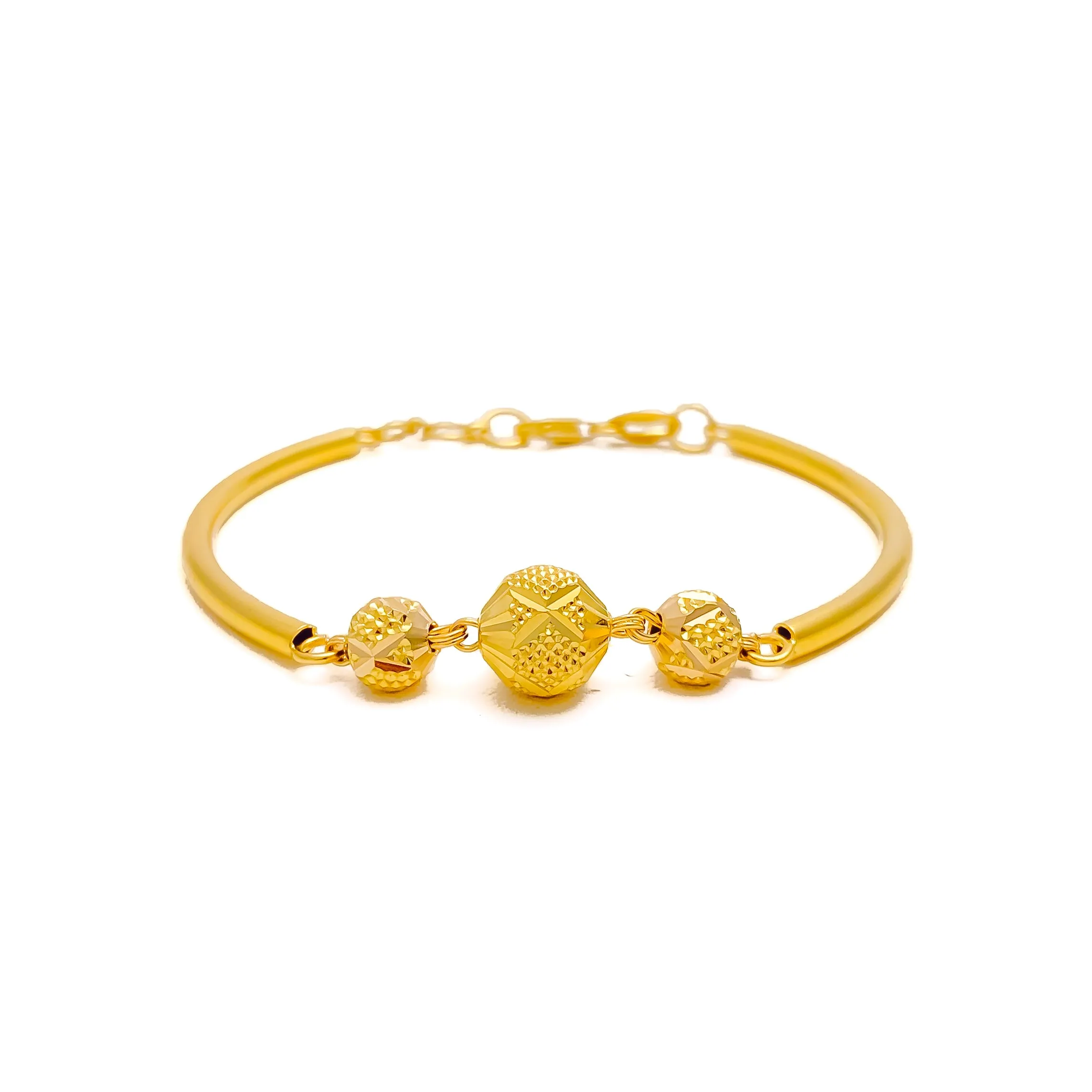 Luxurious Alluring 22k Gold Orb Flexi Bangle Bracelet