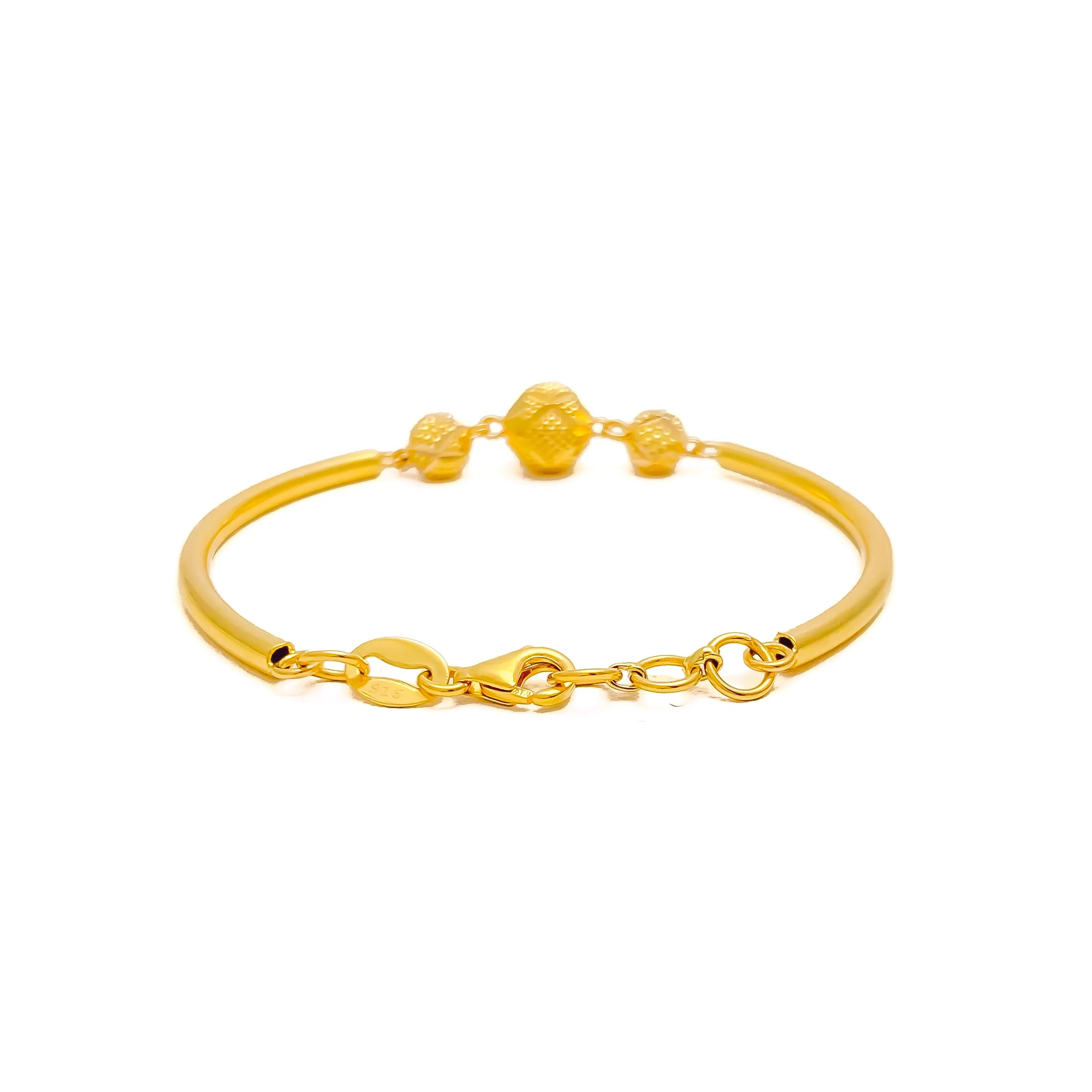 Luxurious Alluring 22k Gold Orb Flexi Bangle Bracelet
