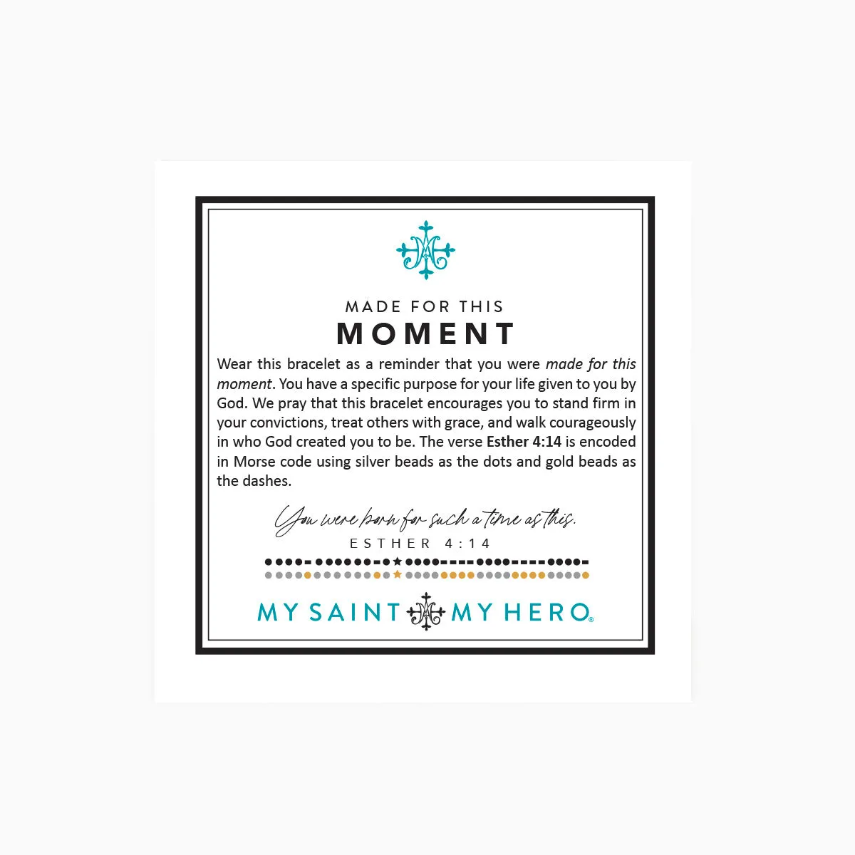 Made For This Moment Esther 4:14 Morse Code Bracelet