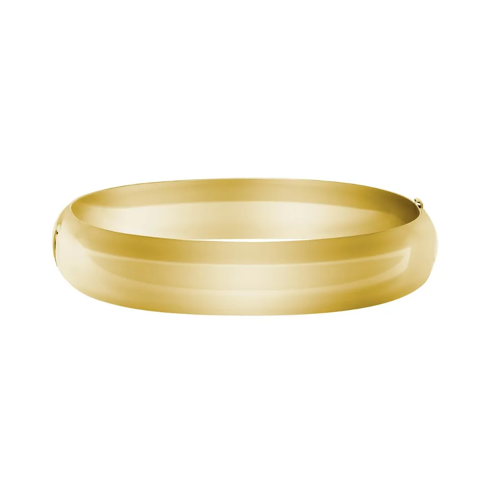 Marathon Sterling Silver (12mm) 14K Gold Filled Hinged Polished Bangle