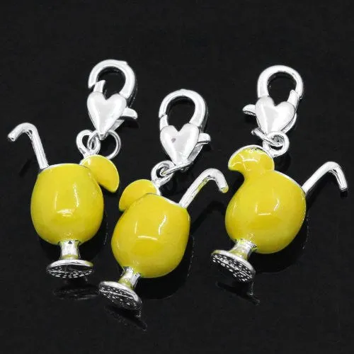 Margarita Cup Clip on Pendant for European Charm Jewelry w/ Lobster Clasp