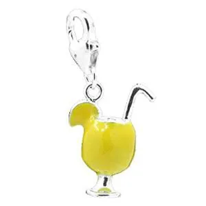 Margarita Cup Clip on Pendant for European Charm Jewelry w/ Lobster Clasp