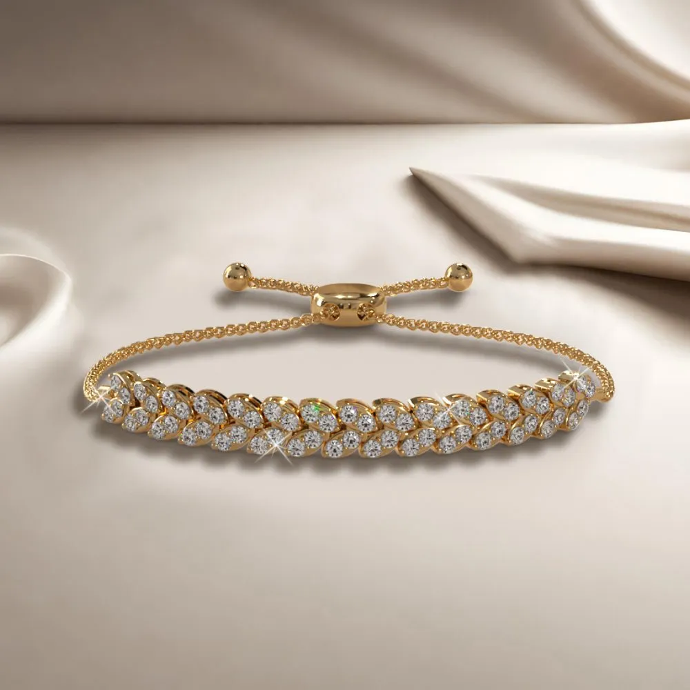 Marquise Illusion Adjustable Diamond Bracelet with 5.46 ct.(finished) 3mm