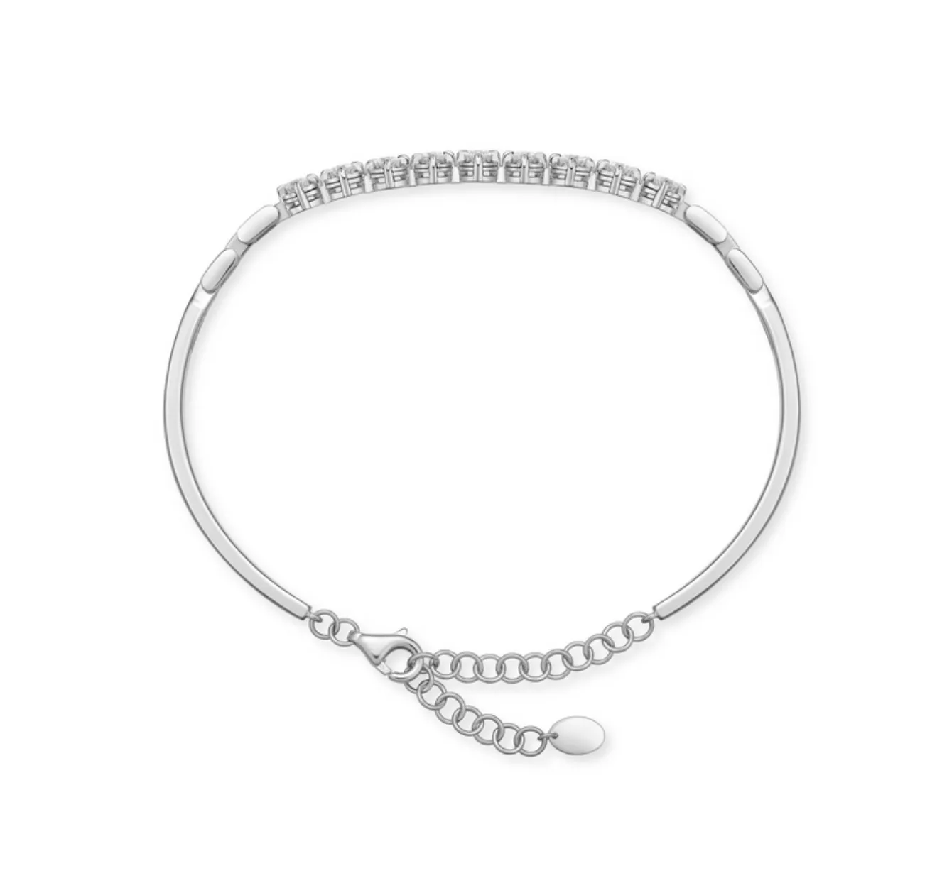 Memoire 18k White Gold Essentials Bangle Bracelet