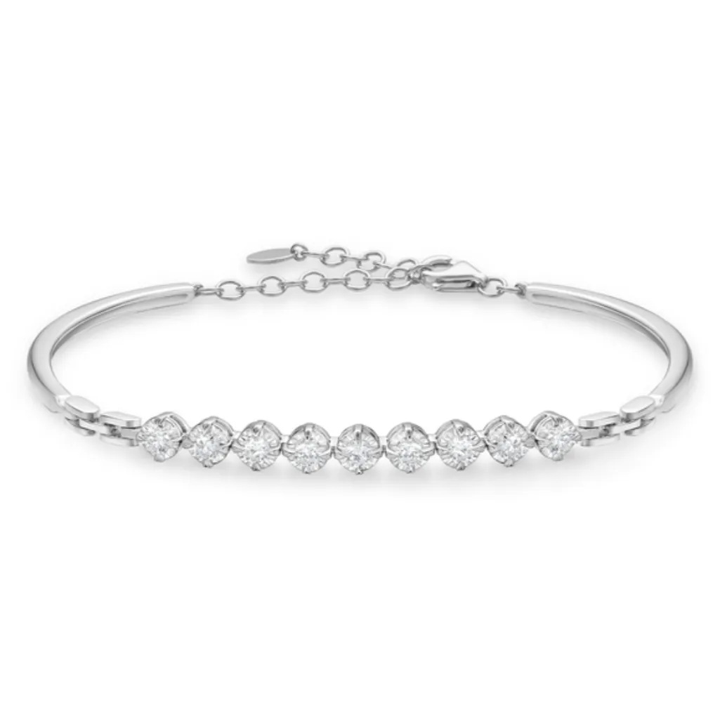 Memoire 18k White Gold Essentials Bangle Bracelet