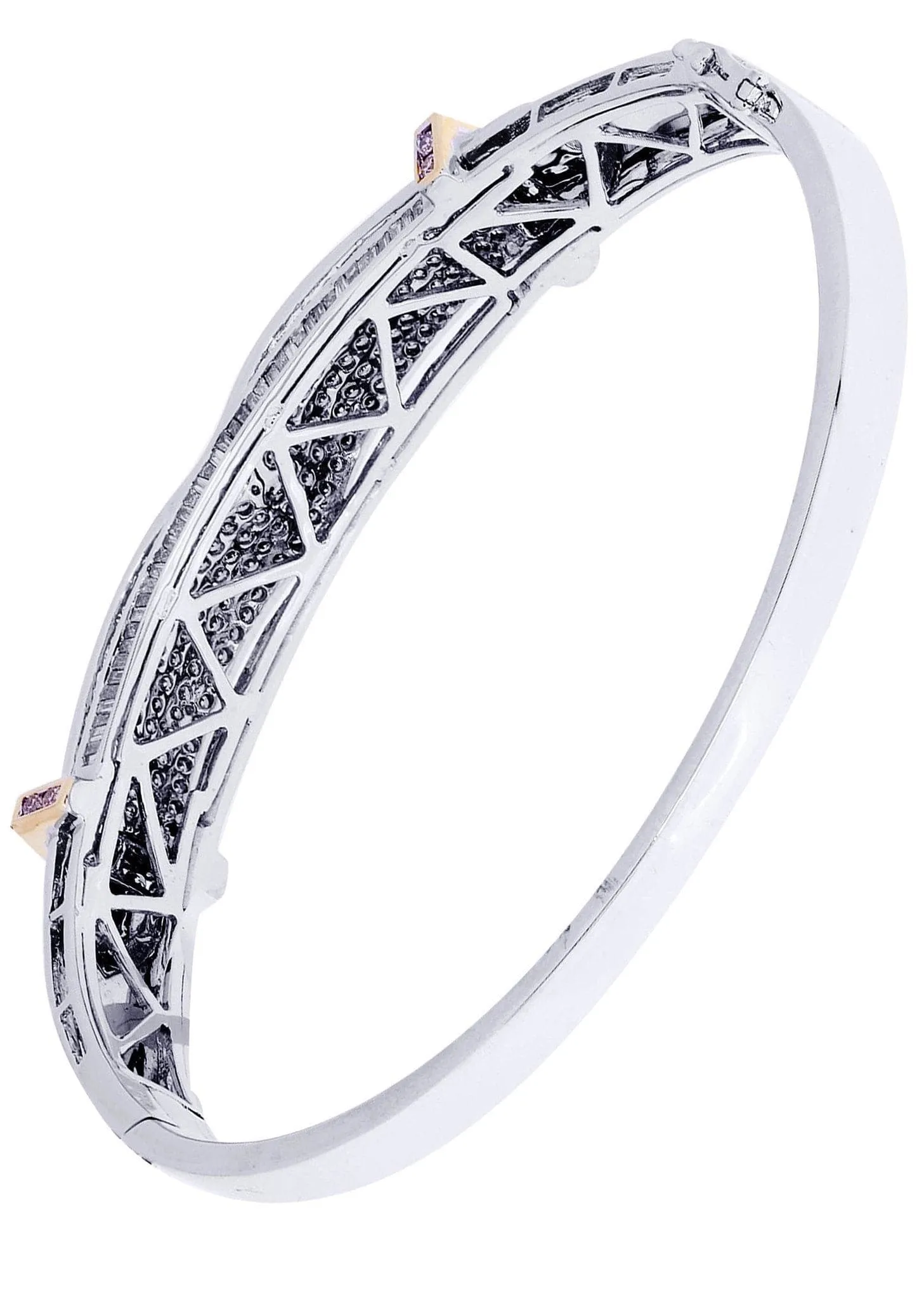 Mens Diamond Bangle White Gold| 3.45 Carats| 30.81 Grams