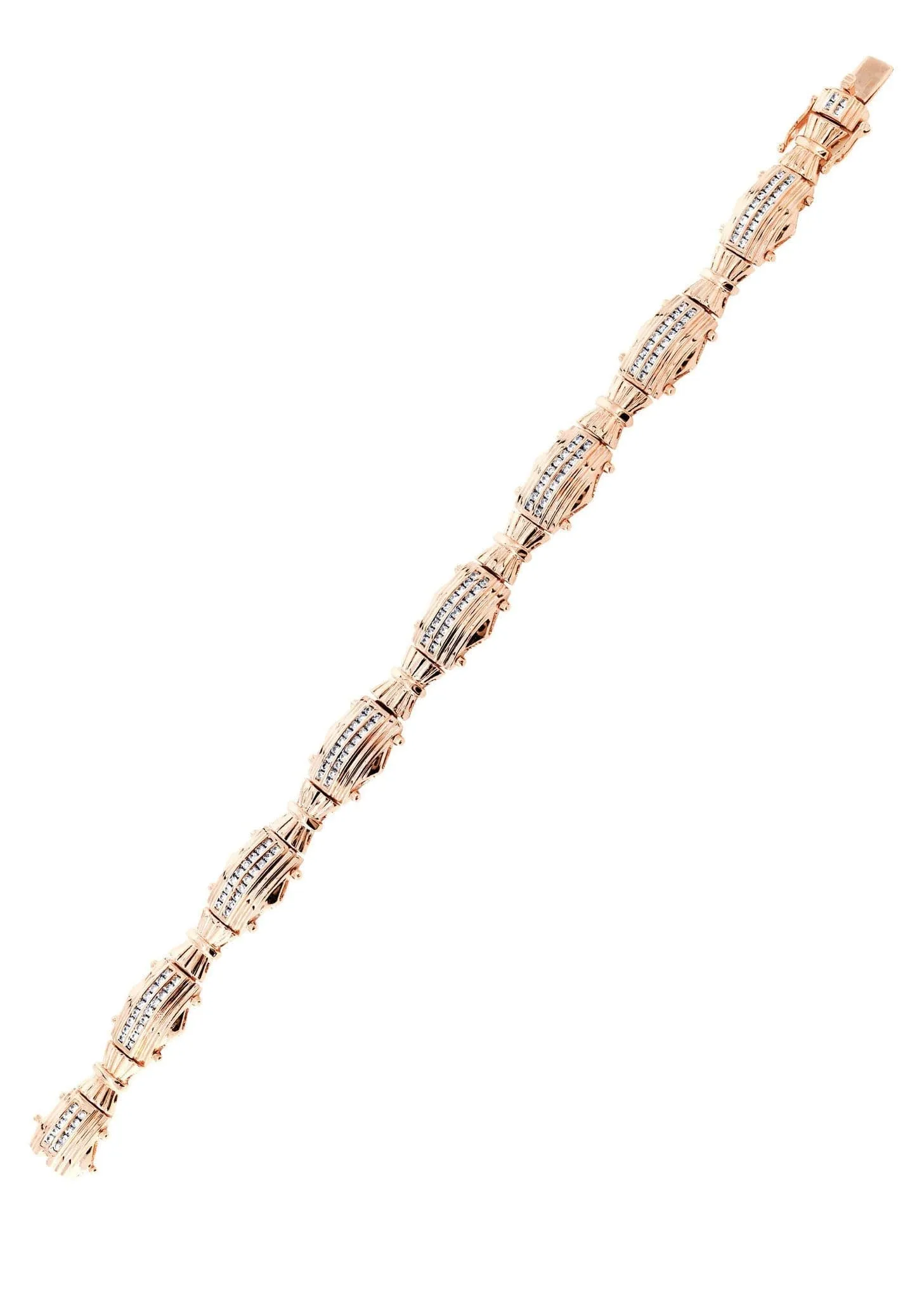 Mens Diamond Bracelet Rose Gold| 1.83 Carats| 30.81 Grams