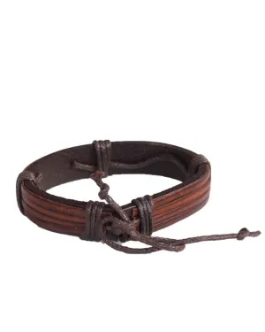 Men's Leather Bracelet Surfer Wrap Bangle