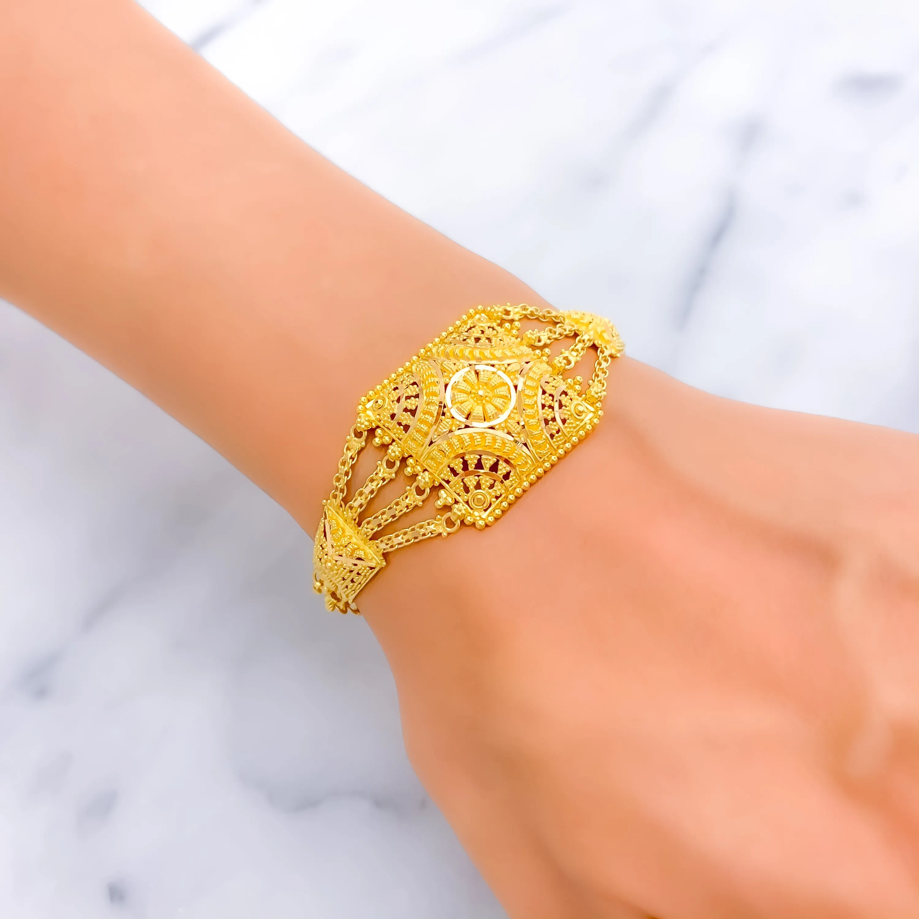 Mesmerizing Radiant 22k Gold Semi-Statement Bracelet