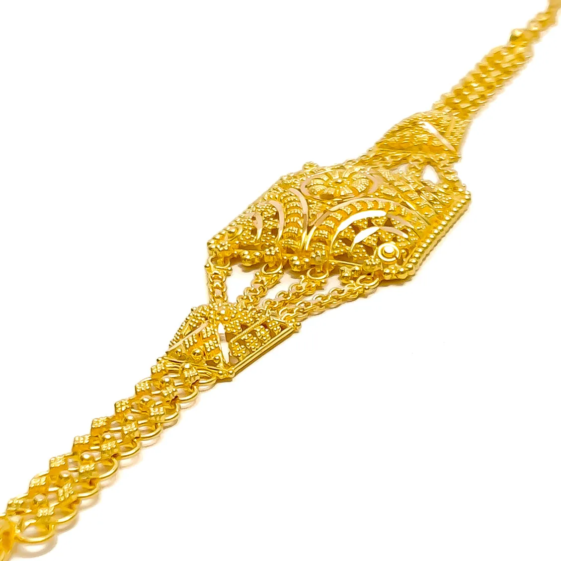 Mesmerizing Radiant 22k Gold Semi-Statement Bracelet