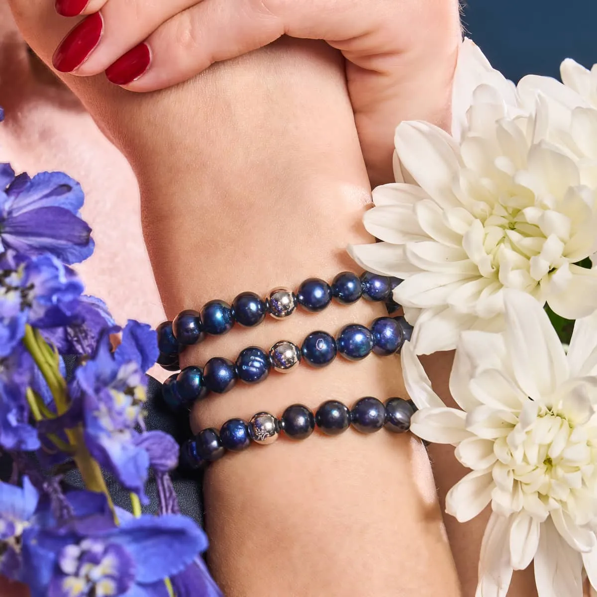 Midnight Blue | .925 Sterling Silver | Freshwater Pearl Bracelet