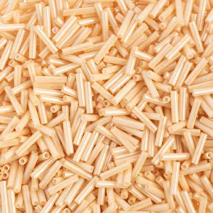 Miyuki Slender Bugle 1.3x6mm Beige Glazed Luster - apx 16g Vial