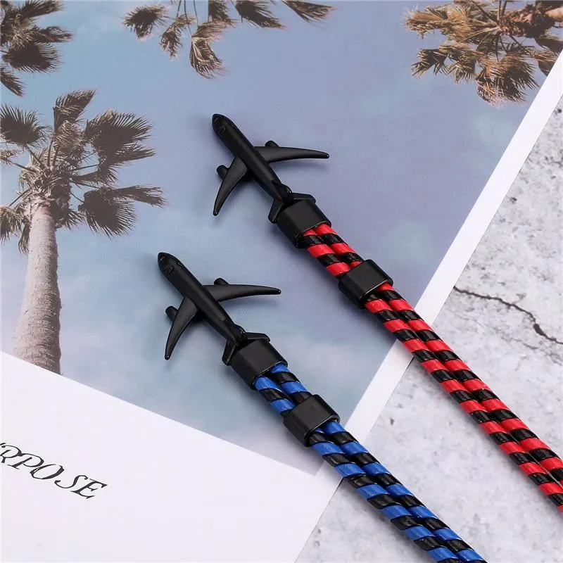 Modern Fashion Elegant Airplane Anchor Luxury Bracelets For Women Charm Leather Amazing Bracelets For Men Metal Hooks Hope homme jewelry Aviation style