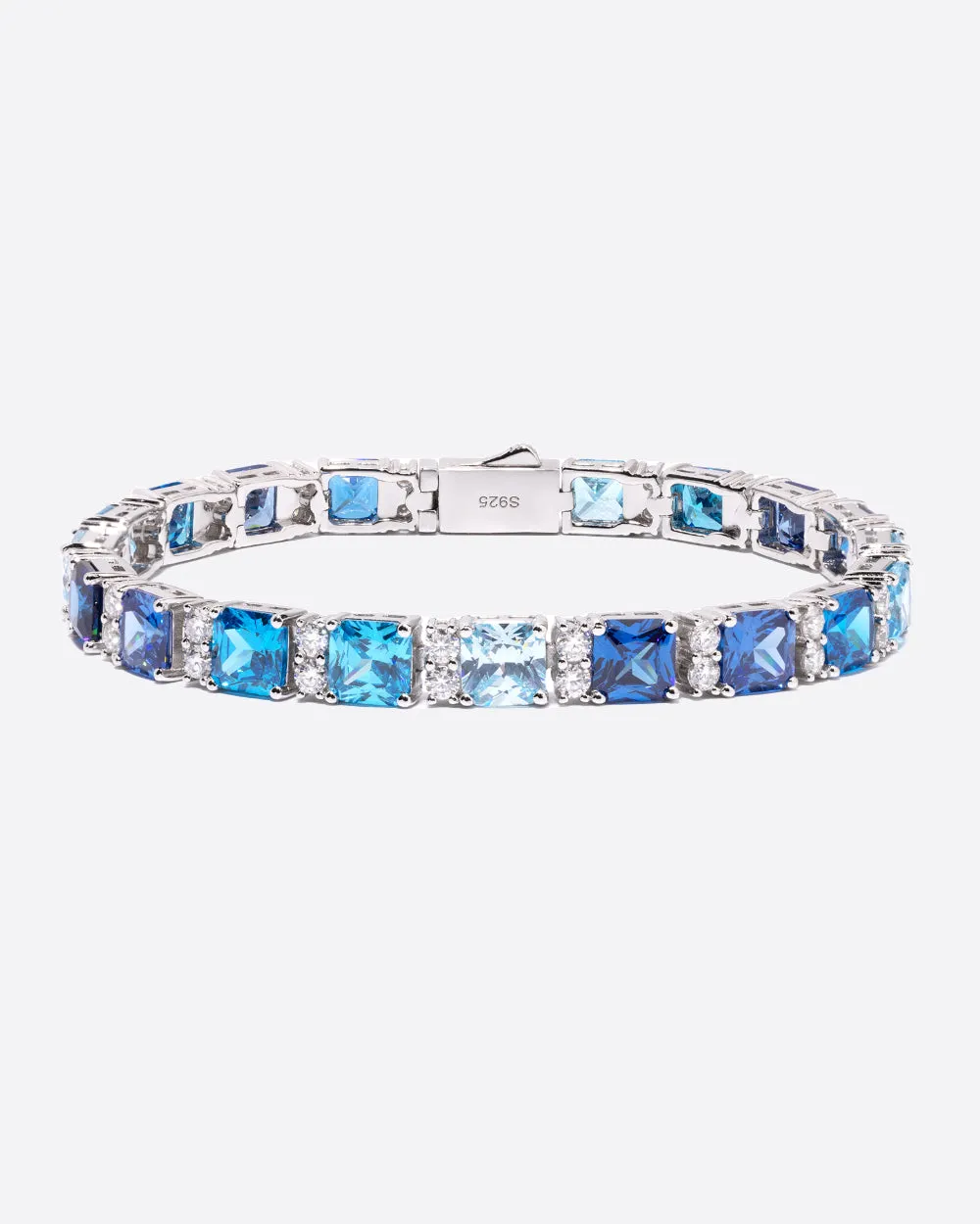 MOISSANITE OCEAN BLUE STONES BRACELET.