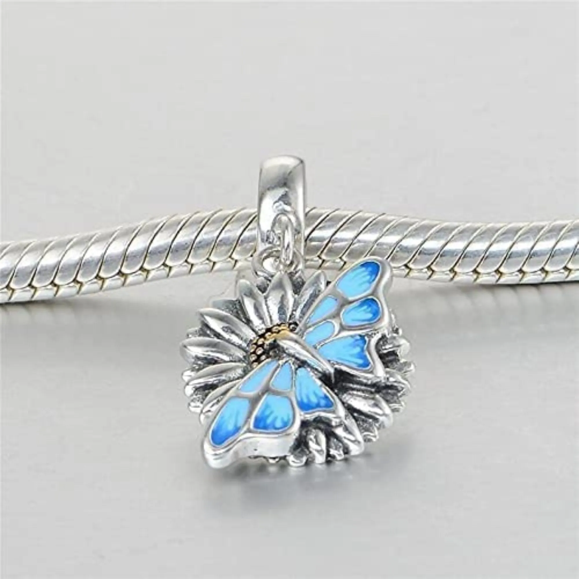 Monarch Butterfly on Sunflower Dangle Pendant