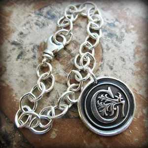Monogram Initial Wax Seal Medallion Bracelet