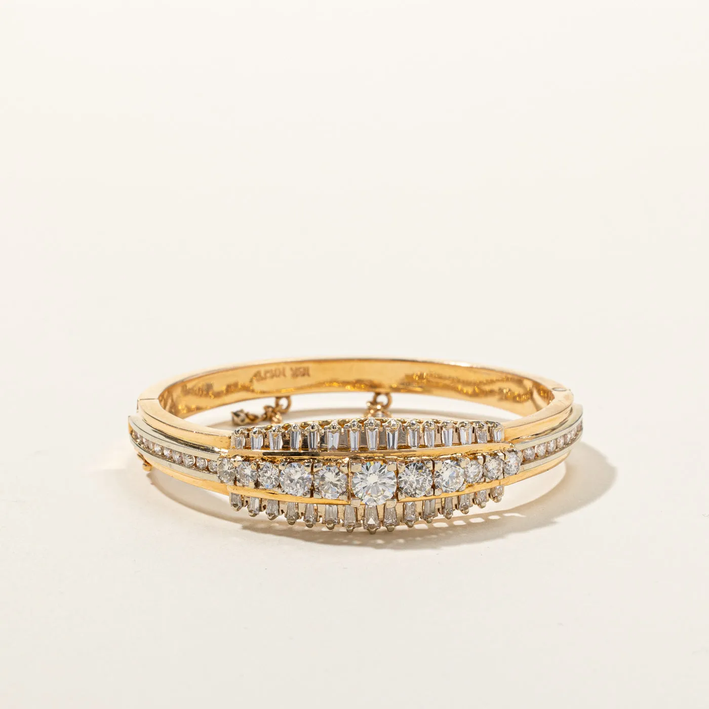 Multi Diamond Gold Bangle | 4.47ctw I1 G/H | 6"|