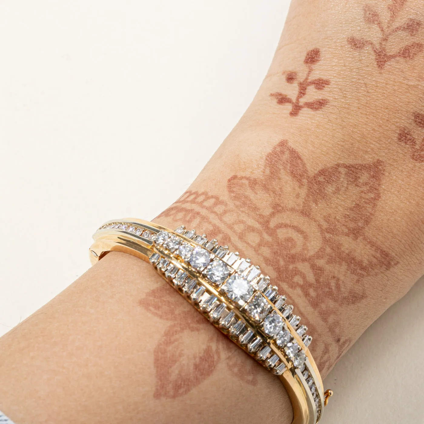 Multi Diamond Gold Bangle | 4.47ctw I1 G/H | 6"|