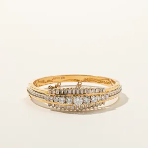Multi Diamond Gold Bangle | 4.47ctw I1 G/H | 6"|