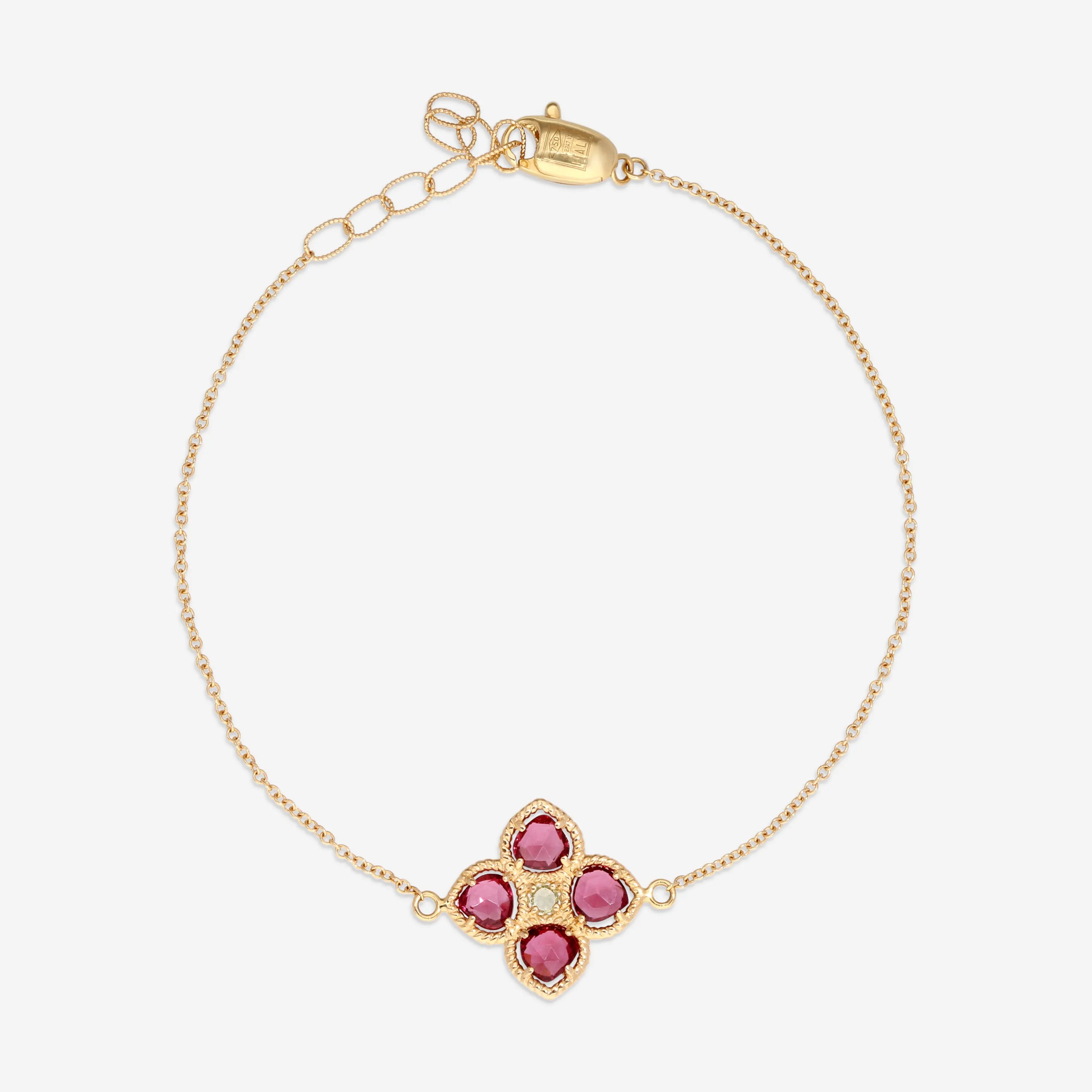 Nanis 18K Yellow Gold Ruby Chain Bracelet BN2-579
