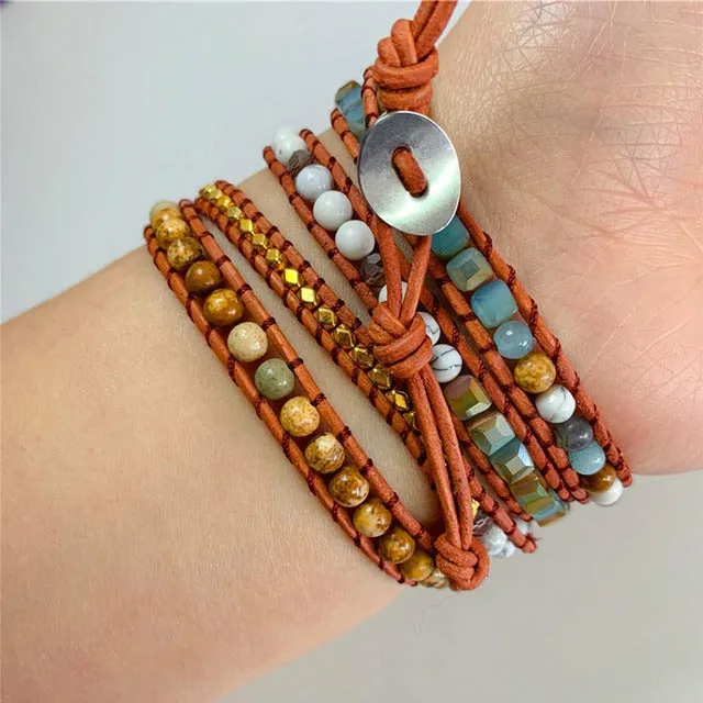 Natural Stone Crystal Boho Bracelet