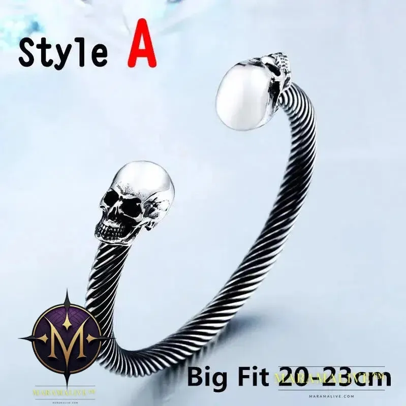 New Cool Punk Skull Bracelet For Man 316 Stainless Steel love Bangle Man's High Quality Jewelry BRG-012