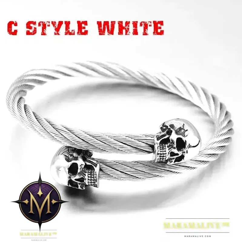 New Cool Punk Skull Bracelet For Man 316 Stainless Steel love Bangle Man's High Quality Jewelry BRG-012