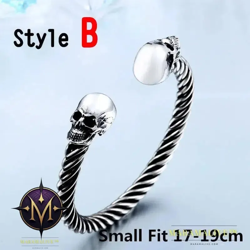 New Cool Punk Skull Bracelet For Man 316 Stainless Steel love Bangle Man's High Quality Jewelry BRG-012