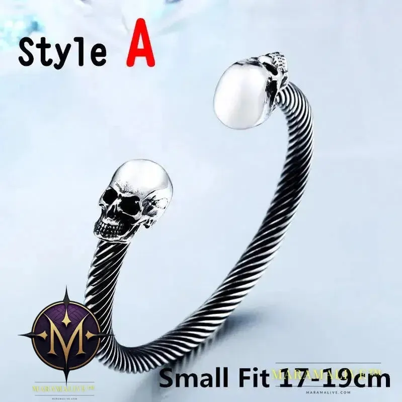 New Cool Punk Skull Bracelet For Man 316 Stainless Steel love Bangle Man's High Quality Jewelry BRG-012