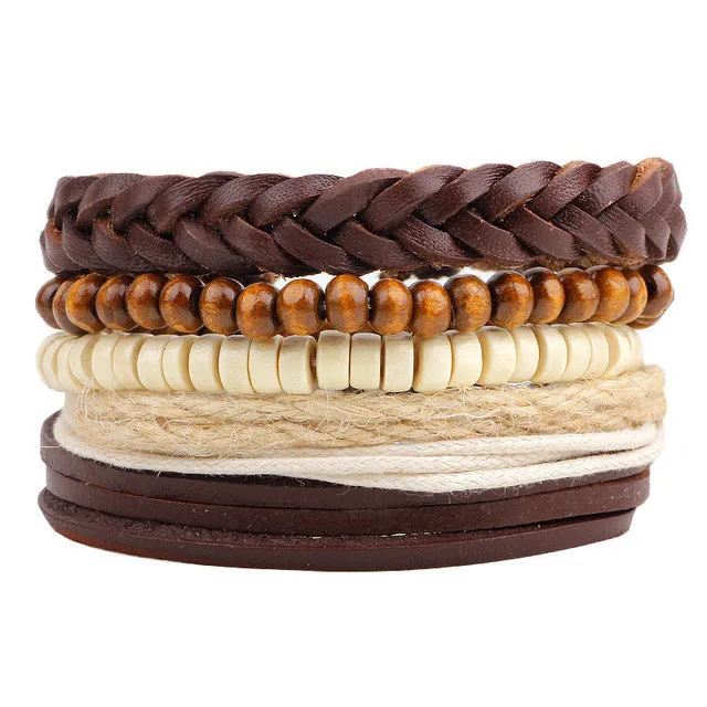 New Fashion accessories anchor Bead Leather Bracelets