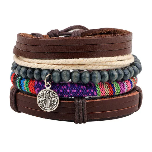 New Fashion accessories anchor Bead Leather Bracelets