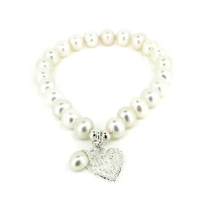 Ocean Hearts Pearl Stretch Bracelet