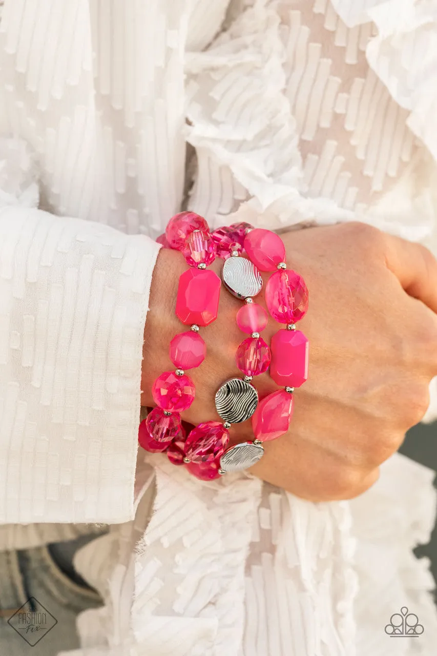 Oceanside Bliss Pink Paparazzi Bracelet
