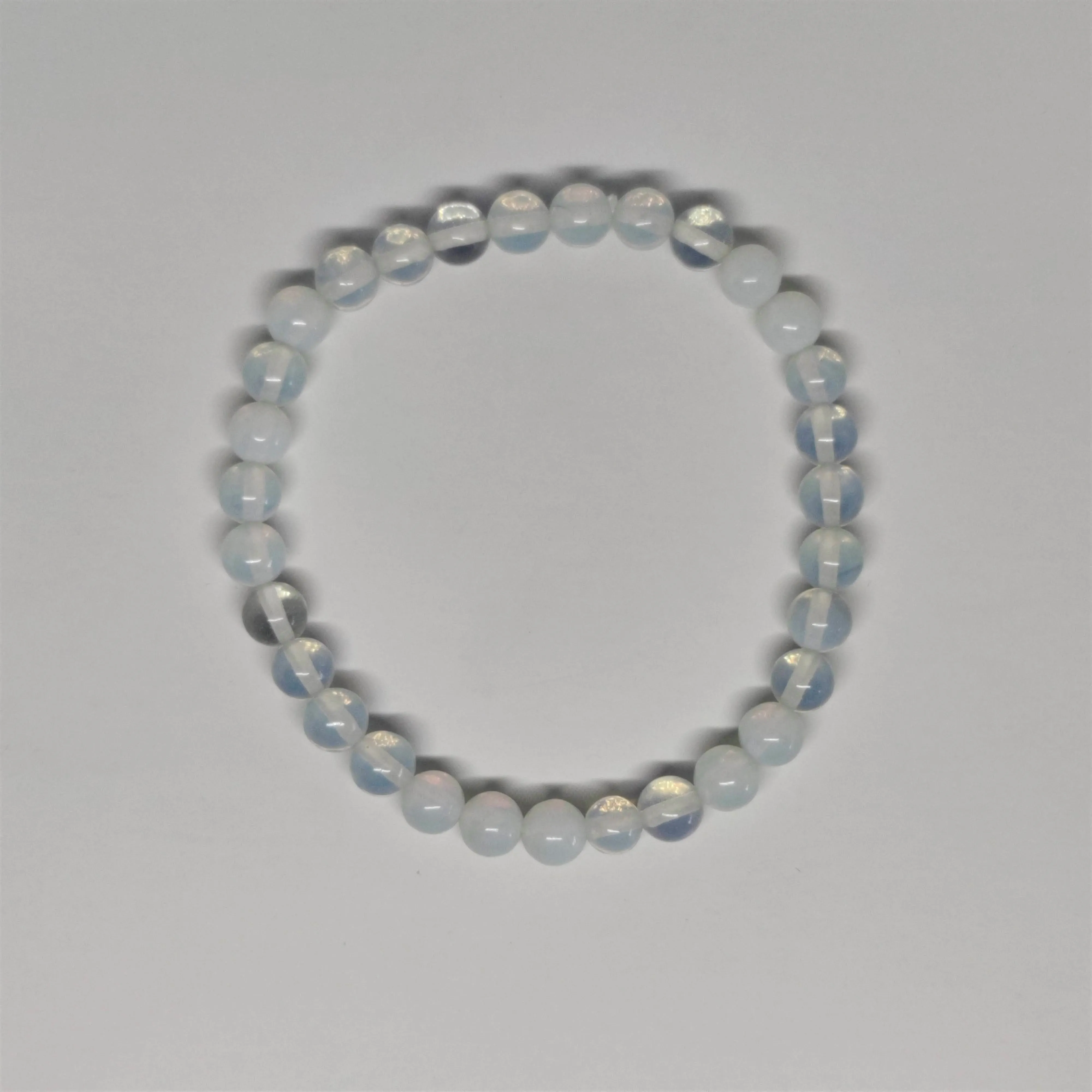 Opalite Round Bead Crystal Bracelet
