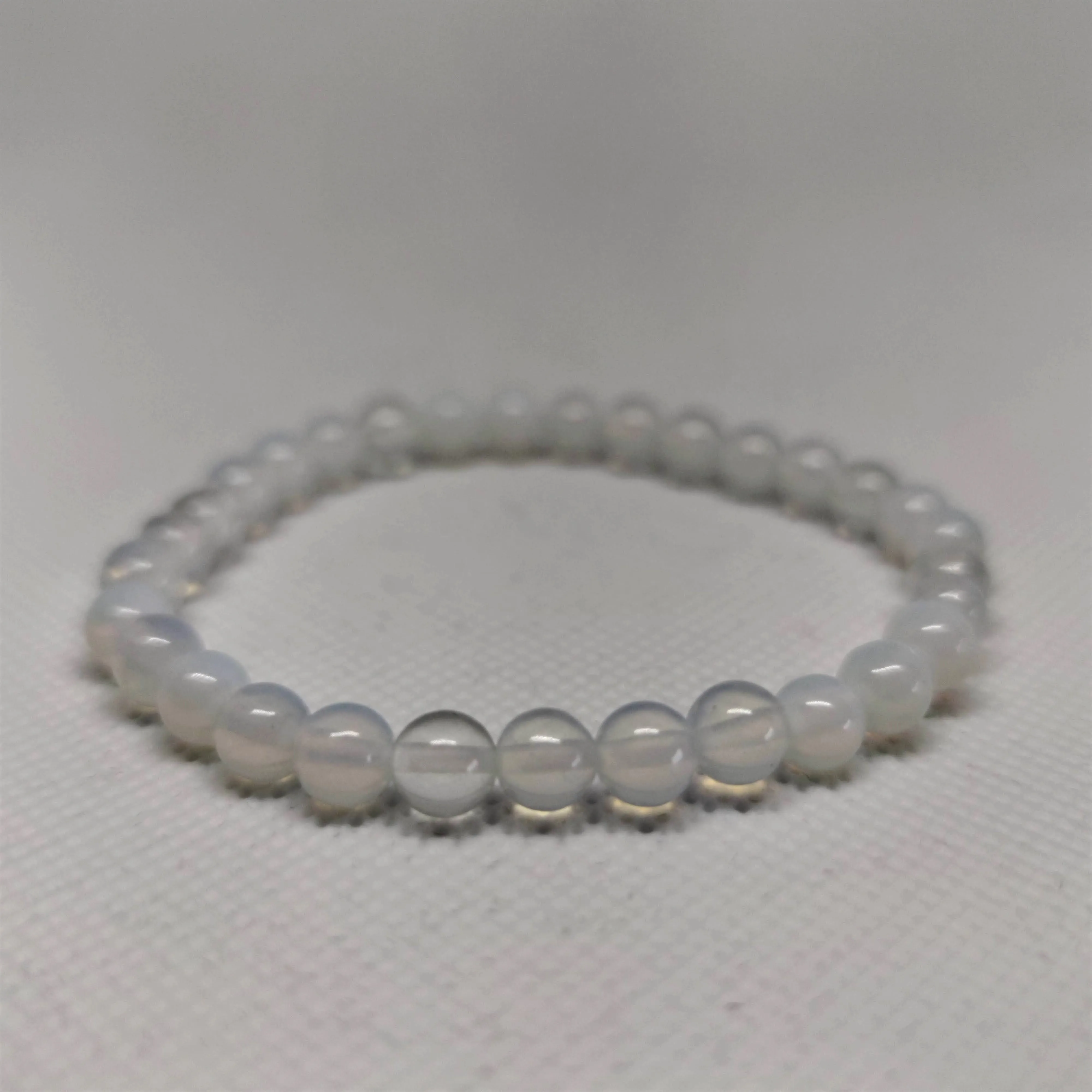 Opalite Round Bead Crystal Bracelet