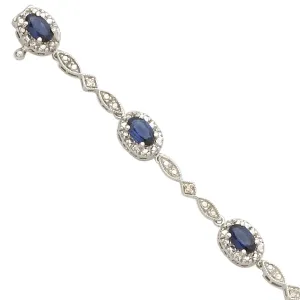 Oval Gemstone & Diamond Bracelet