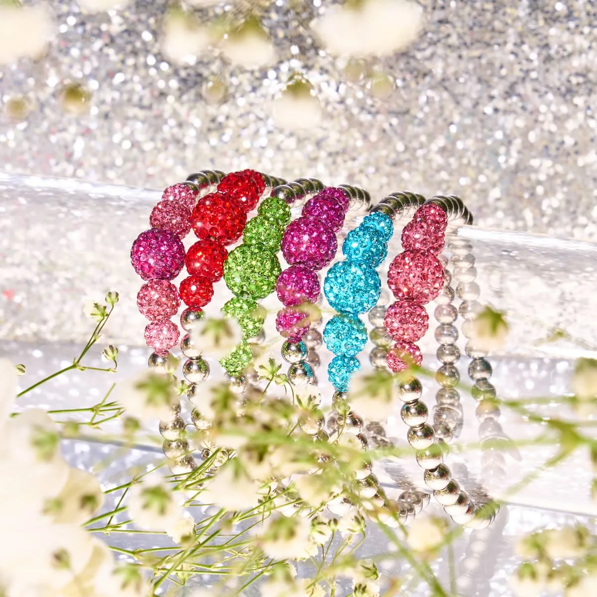 Palm Green | Crystal Cascade Kikiballa Bracelet