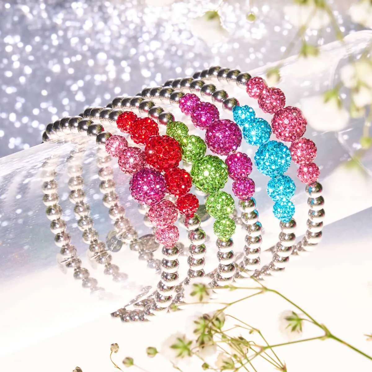 Palm Green | Crystal Cascade Kikiballa Bracelet