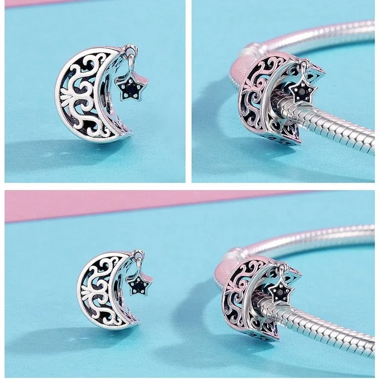Pandora Silver Moon and Stars Charm 925 Sterling Silver