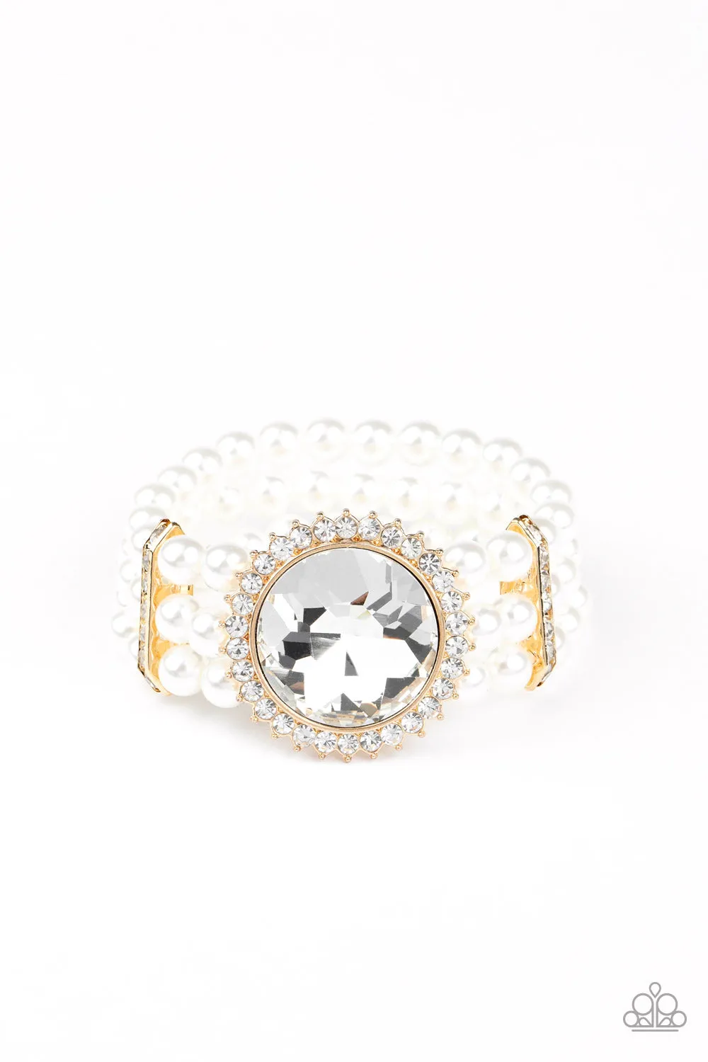 Paparazzi Speechless Sparkle - Gold Pearl Bracelet