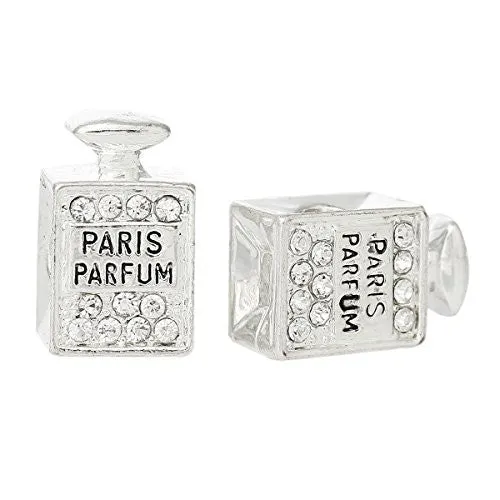 Paris Perfume w/Clear  Crystals Charm Bead