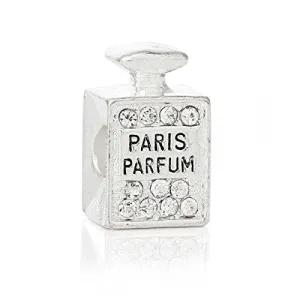 Paris Perfume w/Clear  Crystals Charm Bead