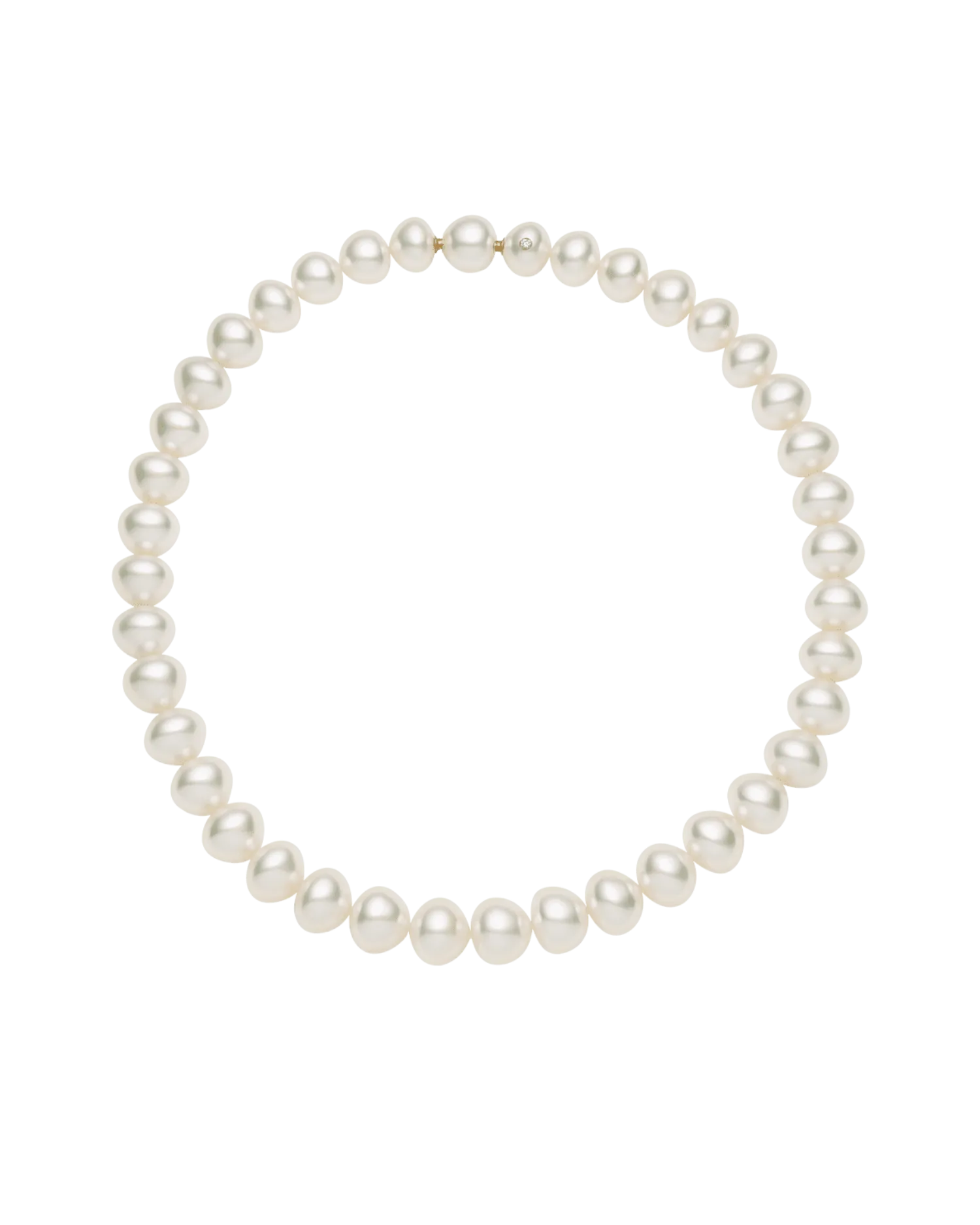 Paspaley Triangle Pearl Strand Necklace | 12-16mm Triangle Pearls and Paspaley Signature Diamond