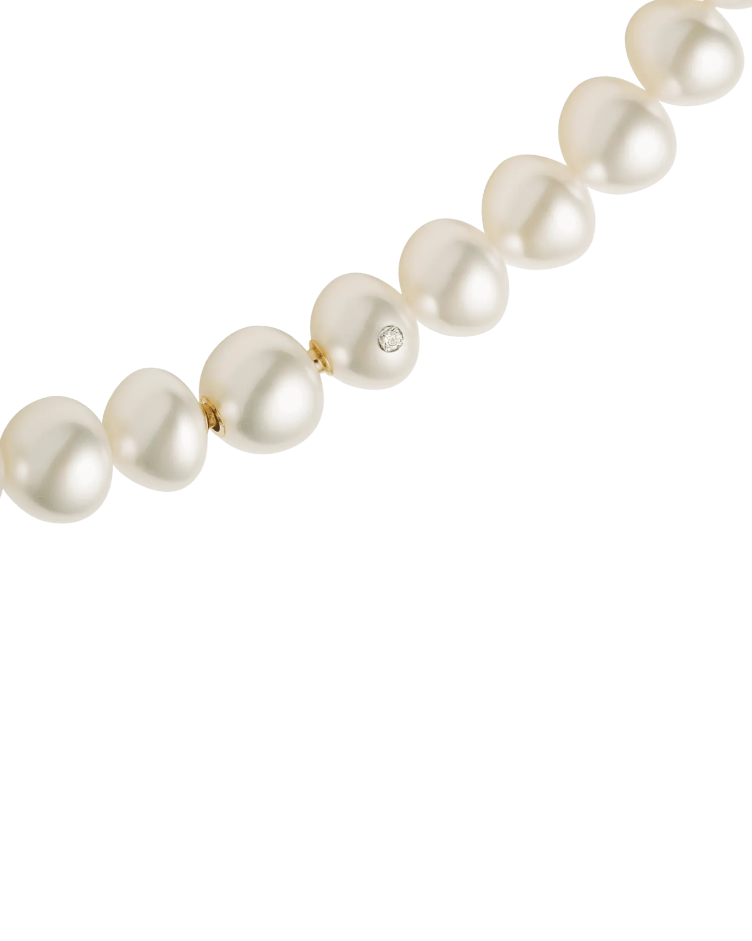 Paspaley Triangle Pearl Strand Necklace | 12-16mm Triangle Pearls and Paspaley Signature Diamond